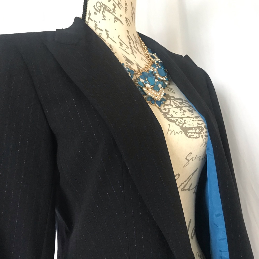 Blue pinstriped blazer from Express size 6